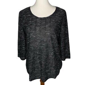 Simply Vera Vera Wang Textured Tunic Top Size Medium Black 3/4 Sleeves